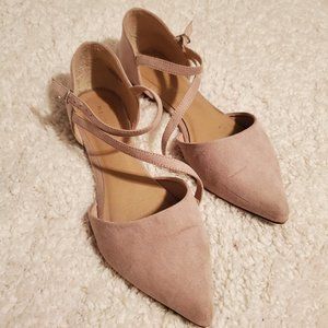 Pink strappy flats